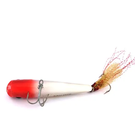 XCalibur Excalibur Super Pop-R Topwater, Argent-Rouge, 10g, Plumes, #10014
