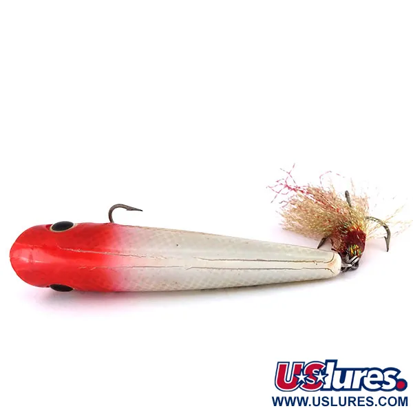 XCalibur Excalibur Super Pop-R Topwater, Argent-Rouge, 10g, Plumes, #10014