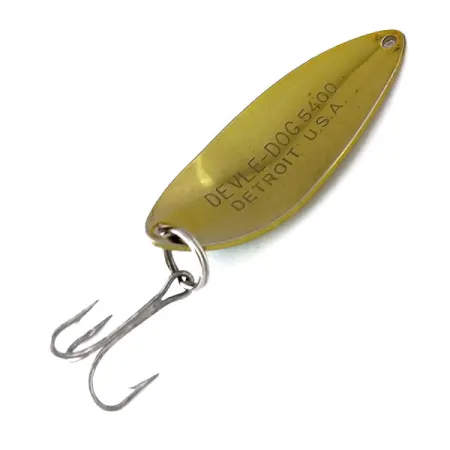 Dardevle Devle Dog 5400 Cuillère, Or / Vert, 14g, Logo Diable, #10054