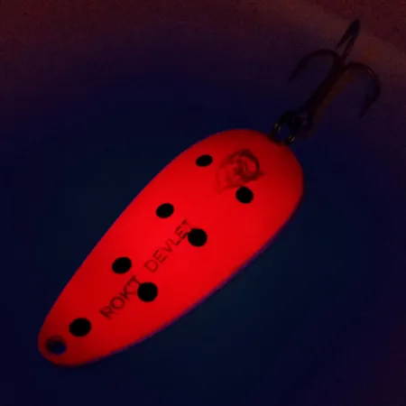 Eppinger Dardevle Rok't Devlet UV Cuillère, Rouge/Noir/Nickel, 35g, #10062