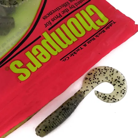 Chompers Single Tail Grub Leurre Souple, Pepper, 13pcs, Virgule, #10067