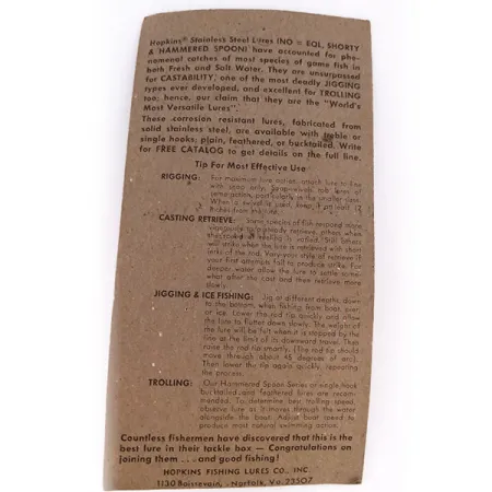 Hopkins Shorty 75 Jig métallique, Nickel martelé, 21g, Inox, #10069
