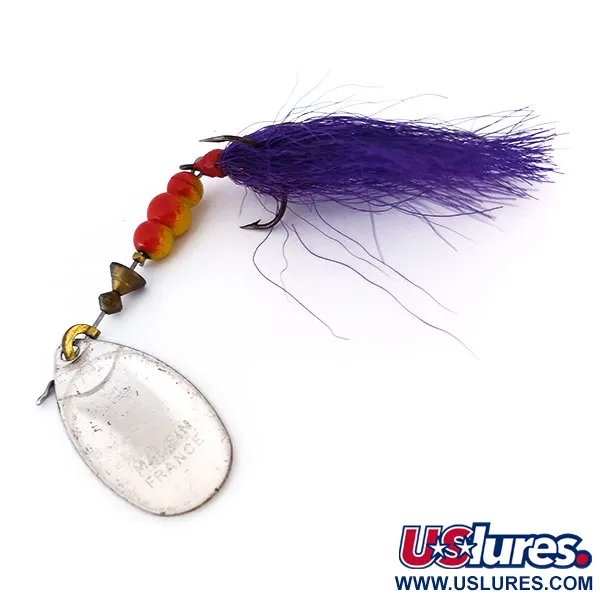 Mepps Aglia 4 Cuillère Bucktail, Argent/Violet, 10g, Bucktail, #10080
