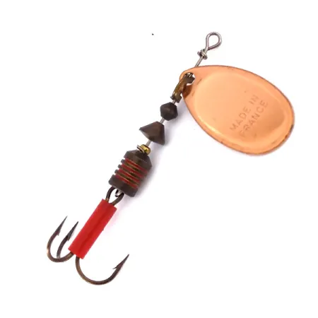 Mepps Aglia 2 Cuiller, Cuivre, 4.5g, gaine rouge sur l'hameçon, #10082
