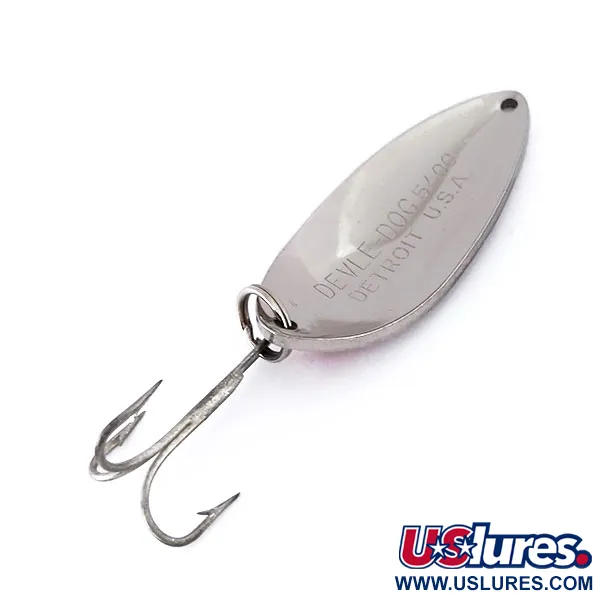 Dardevle Devle Dog Cuillère, Nickel / Rouge, 18g, Vintage, #10104