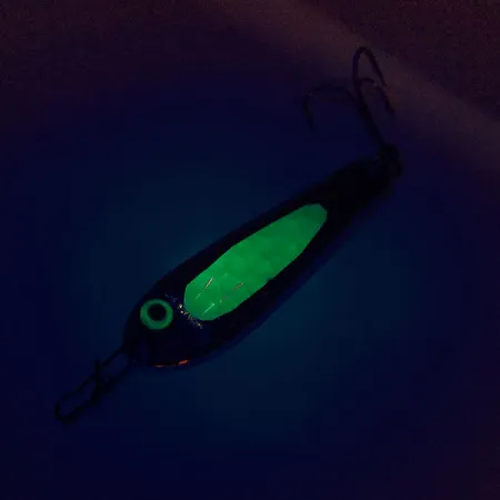 Bass Pro Shops Jigging Spoon, Nickel / Vert, 25g, Martelé, #10113