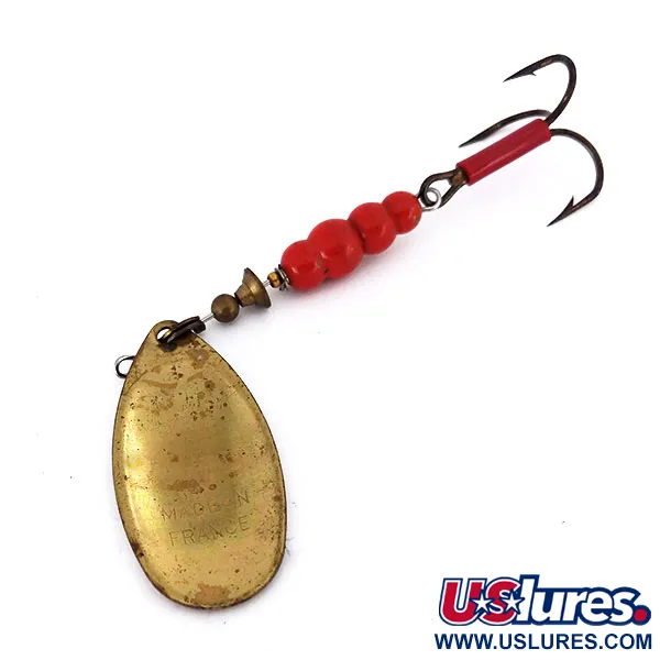 Mepps Aglia 5 Cuillère, Rouge / Blanc / Laiton, 14g, #10136