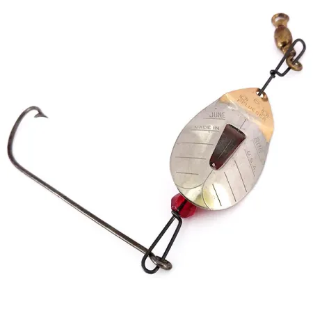 Pflueger June Bug Cuiller, Nickel/Rouge, 5.5g, Palette Déportée, #10137