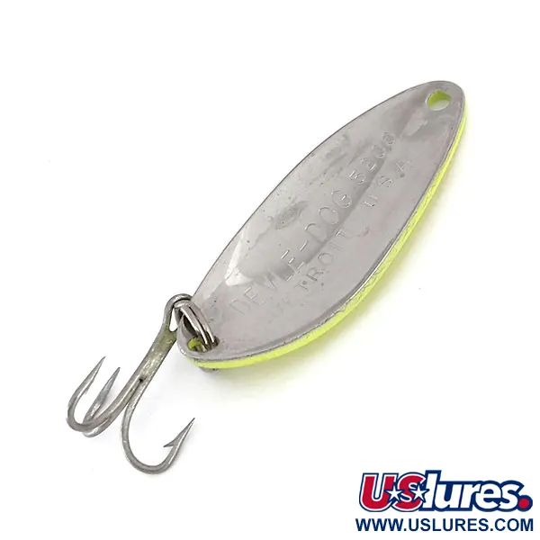 Eppinger Dardevle Devle Dog 5200 UV Cuillère, Jaune/Rouge/Nik, 7g, #10162