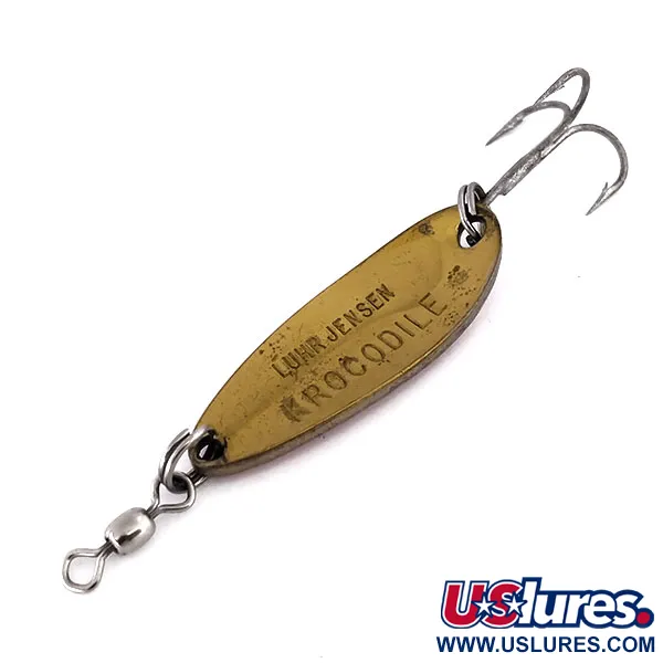 Cuiller Luhr Jensen Krocodile, Laiton martelé/Orange, 9g, #10184