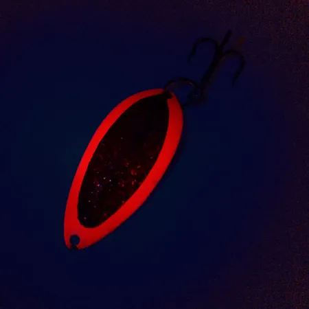 Dardevle Devle Dog 5400 Cuiller, Rouge Fluo/Nickel, 14g, Glow, #10211