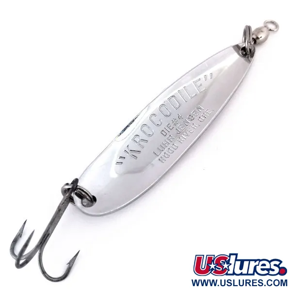 Luhr Jensen Krocodile Die #4 Cuiller, Nickel / Bleu, 19g, USA, #10296