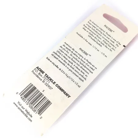 Acme Phoebe Cuillère, Nickel, 3,5g, Forme Hydrodynamique, #10384