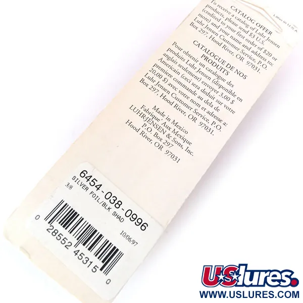 Luhr Jensen P.J.POP Popper Bois, Silver Foil/Blk Shad, 10.5g, #10499