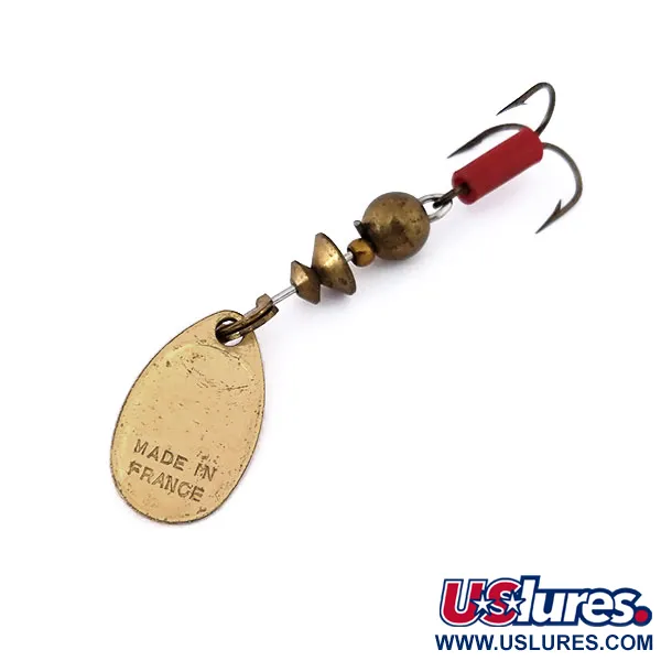 Mepps Aglia 0 Cuiller tournante, Laiton, 2,5g, Gaine rouge, #10558