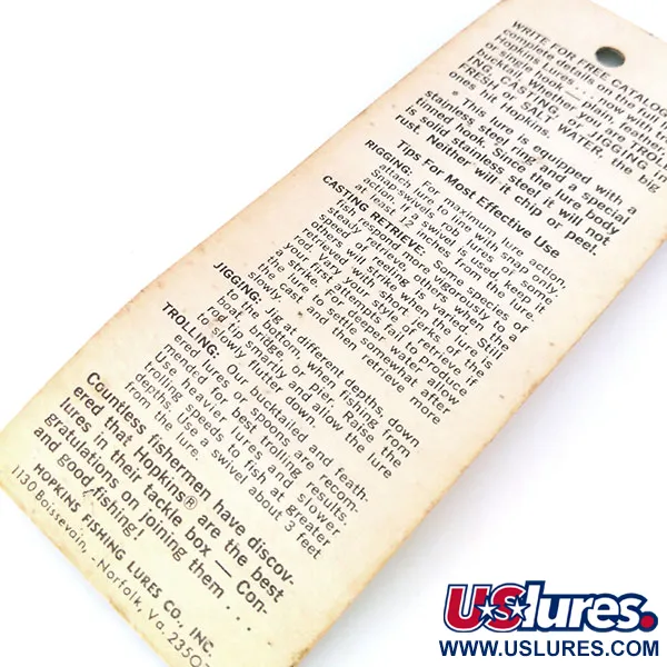 Hopkins s1 Jig Lure Jig, Nickel Martelé, 9g, Acier Inox, #10578