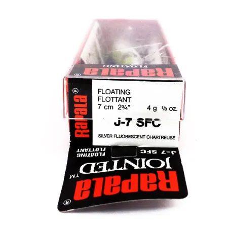 Rapala Jointed J7 Poisson-nageur, SFC Chartreuse, 4g, Flottant, #10598