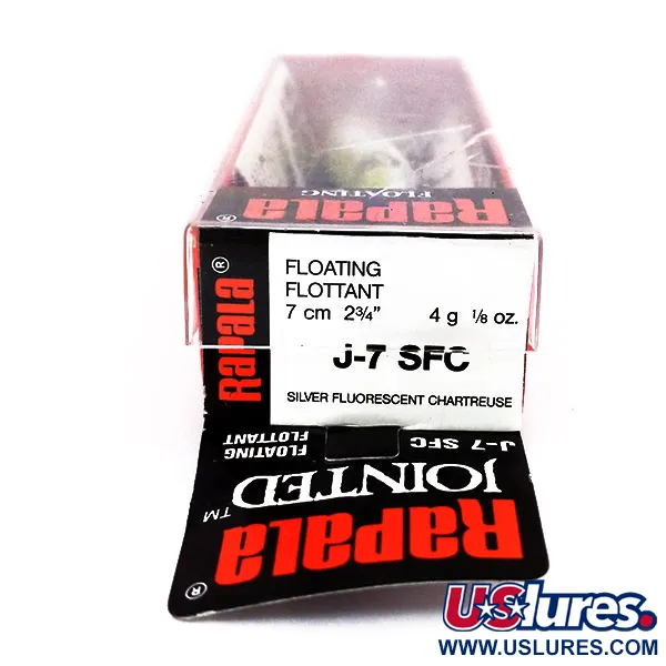 Rapala Jointed J7 Poisson-nageur, SFC Chartreuse, 4g, Flottant, #10598