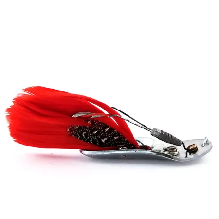 Pflueger Chum Weedless Spoon Cuillère, Nickel/Rouge, 8g, Plumes, #10600
