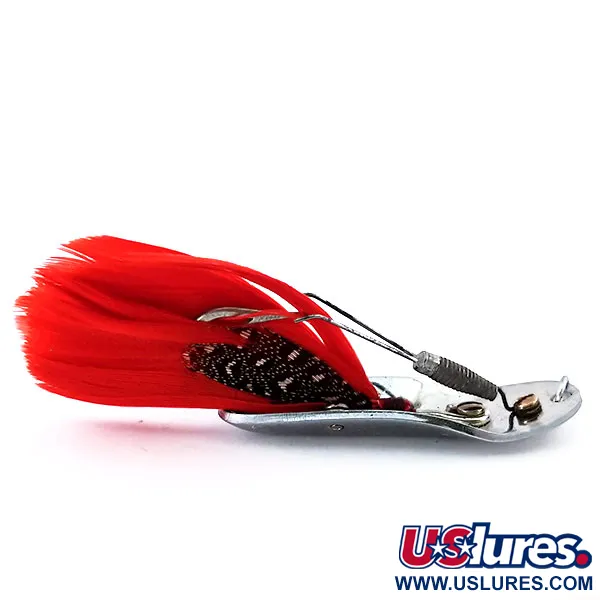 Pflueger Chum Weedless Spoon Cuillère, Nickel/Rouge, 8g, Plumes, #10600