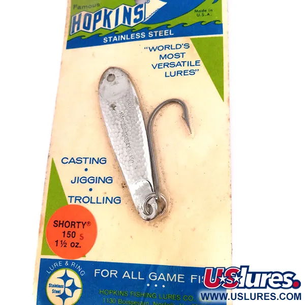 Hopkins shorty 150 Jig Lure, Nickel martelé, 42g, Hameçon simple, #10617