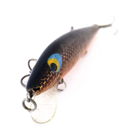 Rebel Floater F12 Minnow, Noir-Or, 9g, Bavette transparente, #10646