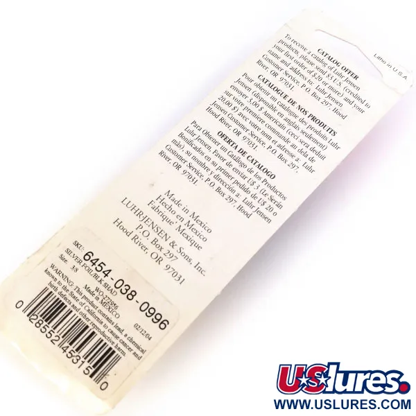 Luhr Jensen P.J.POP Popper, Argent / Noir, 17g, Corps bois, #10658