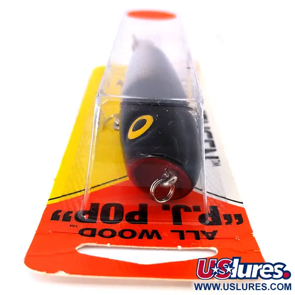 Luhr Jensen P.J.POP Popper, Argent / Noir, 17g, Corps bois, #10658