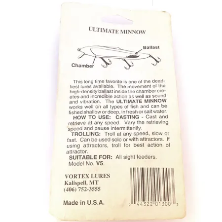 Vortex Lures Ultimate Minnow Minnow, Fire Tiger, 12cm, Lest, #10666