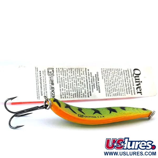 Luhr Jensen Quiver Cuillère, Fire Tiger, 39g, Phospho, #10694