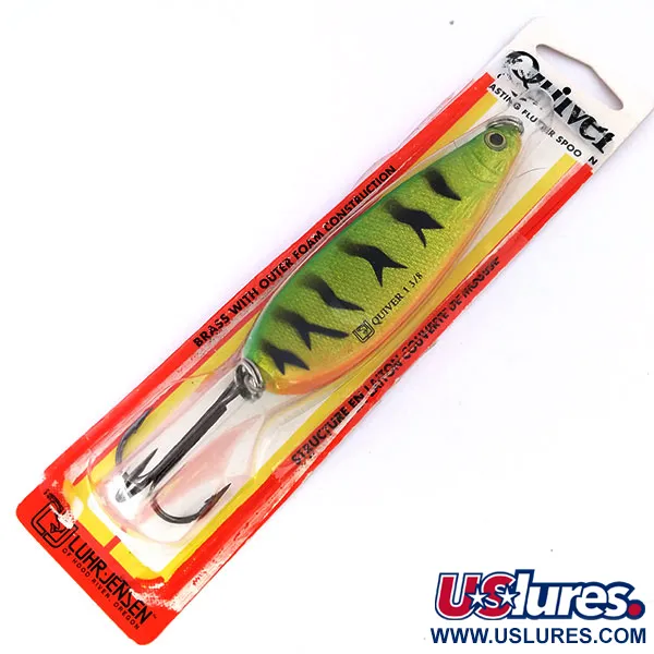 Luhr Jensen Quiver Cuillère, Fire Tiger, 39g, Phospho, #10694