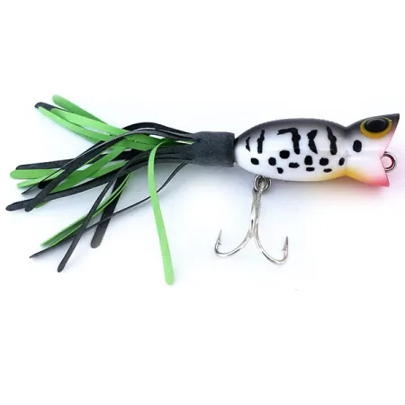 Fred Arbogast Hula Popper Leurre Surface, Noir/Blanc, 5g, #10701