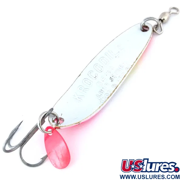 Luhr Jensen Krocodile Die #3 UV Cuillère, Blanc / Rose, 10g, UV, #10711