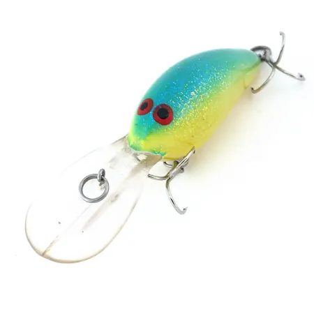 Norman DD 14 Crankbait, Jaune/Vert/Pailleté, 16g, Grand Plongeur, #10920