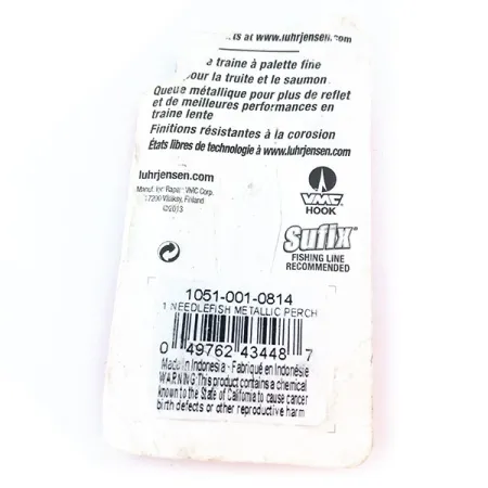 Luhr Jensen Needlefish 1 Cuillère, Fire Tiger, 2g, Flipper, #1051-001-0814