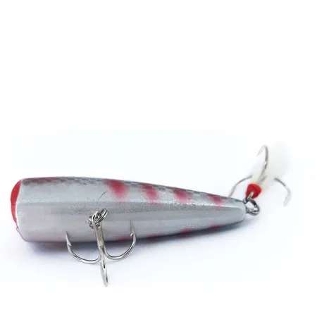 Rebel POP-R Popper, Argent/Rouge, 7g, Teaser Plume, #11411