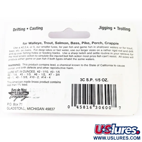 Bay de Noc Swedish pimple 3 Cuillère, Cuivre, 5.7g, Palette, #11112