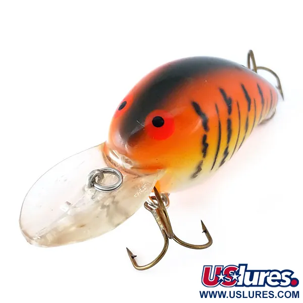 Bomber Fat A B05F Crankbait, Red Tiger, 10g, Flottant, #11083