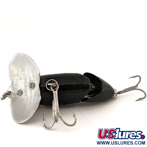 Fred Arbogast Jitterbug Leurre Articulé, Noir, 10g, Bavette Métal #11136