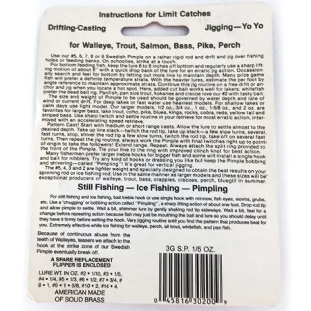 Bay de Noc Swedish Pimple 3G Cuillère, Cuivre, 6g, Dandinette, #11144