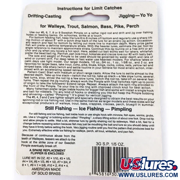 Bay de Noc Swedish Pimple 3G Cuillère, Cuivre, 6g, Dandinette, #11144