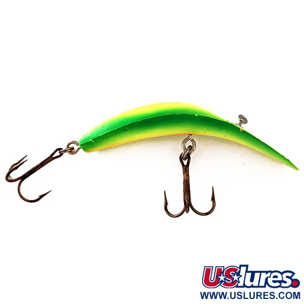 Yakima Bait Flatfish M2 Poisson Nageur, Chartreuse/Orange/Vert, #11361