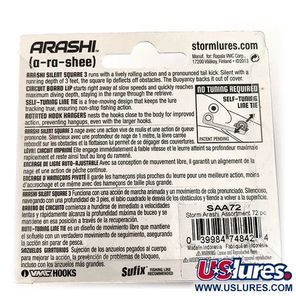 Storm Arashi Silent Square 3 Crankbait, Mossy Chartreuse Craw, 14g, #11665