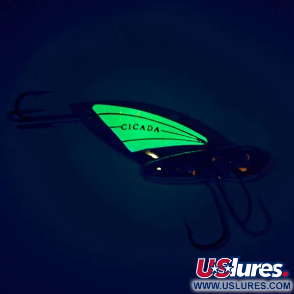 Reef Runner Cicada Lame, Nickel / Vert, 6g, Aile Luminescente, #11430