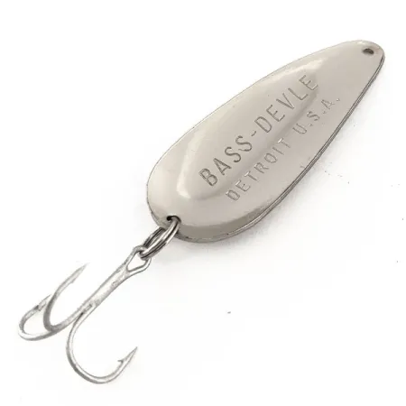 Dardevle Bass-Devle Cuillère, Nickel, 12g, Nage oscillante, #11446