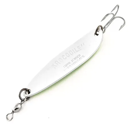 Luhr Jensen Krocodile Die #5 Glow Cuiller, Blanc/Vert, 23g, Glow, #11449