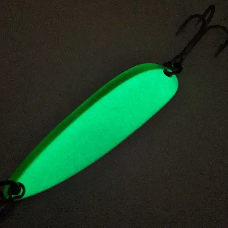 Luhr Jensen Krocodile Die #5 Glow Cuiller, Blanc/Vert, 23g, Glow, #11449
