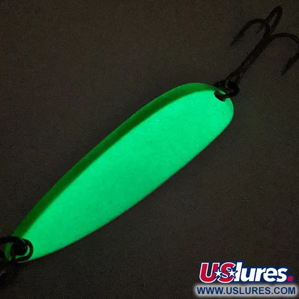Luhr Jensen Krocodile Die #5 Glow Cuiller, Blanc/Vert, 23g, Glow, #11449