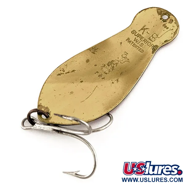 K-B Bait K-B Spoon 3 Cuillère, Rouge / Blanc / Laiton, 25g, Laiton, #11472