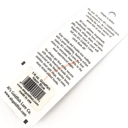 Al's gold fish Cuillère, Nickel / Bleu, 7g, Corps Laiton, #11524